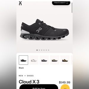 OnCloud X 3 workout shoes, good for HIIT and short runs!